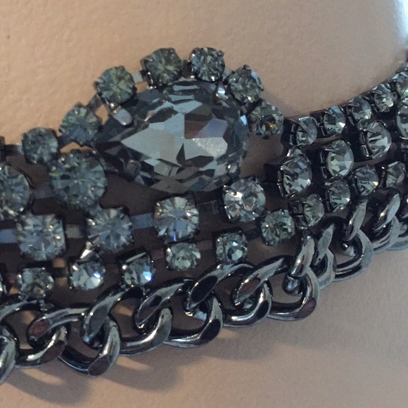 J.crew Swarovski crystal gunmetal belt Rare main image 4